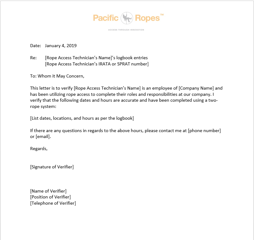 How to Write a Logbook Verification letter